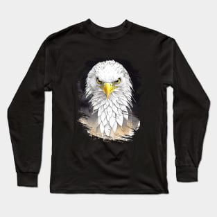 Eagle Wild Animal Nature Watercolor Art Painting Long Sleeve T-Shirt